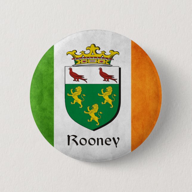 Chapa Redonda De 5 Cm Bandera irlandesa de Rooney (Anverso)