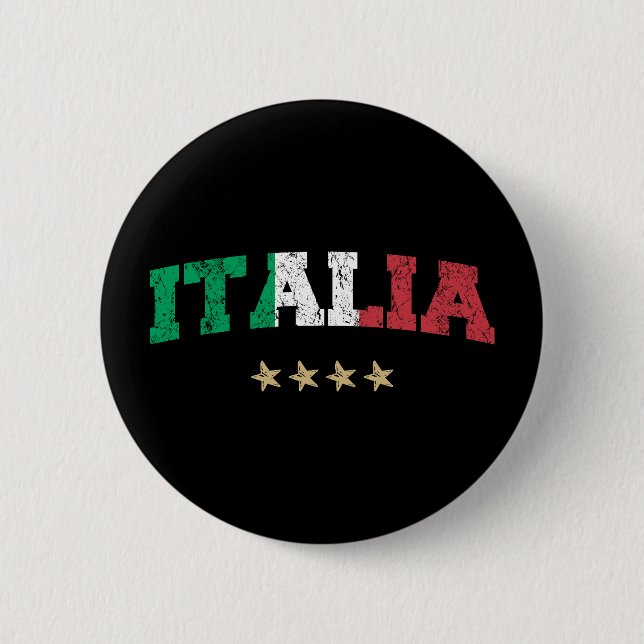 Chapa Redonda De 5 Cm Bandera italiana de hincha de fútbol de camiseta d (Anverso)