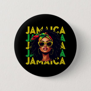 Chapa Redonda De 5 Cm Bandera jamaiquina Chica de Jamaica Orgullosas muj