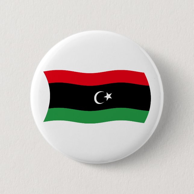 Chapa Redonda De 5 Cm Bandera libia (Anverso)
