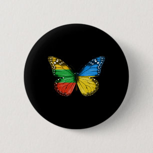 Chapa Redonda De 5 Cm Bandera lituana ucraniana Mariposa Lituania Ucrani