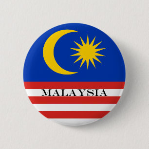 Chapa Redonda De 5 Cm Bandera malaya de Malasia Jalur Gemilang