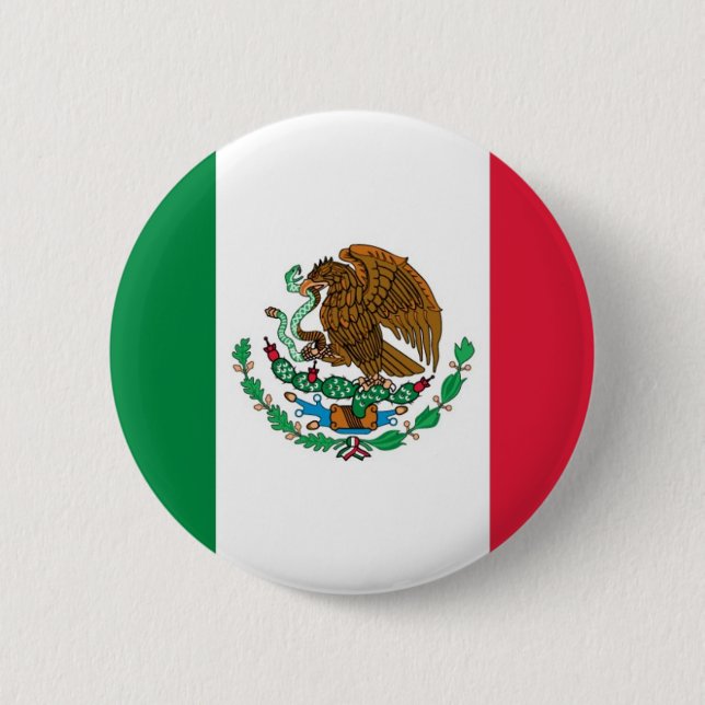 Chapa Redonda De 5 Cm Bandera mexicana (Anverso)