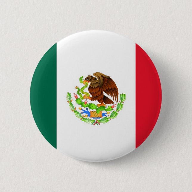 Chapa Redonda De 5 Cm Bandera mexicana (Anverso)