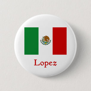 Chapa Redonda De 5 Cm Bandera mexicana de López