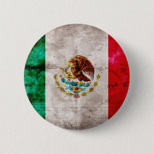 Chapa Redonda De 5 Cm Bandera mexicana resistida