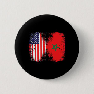 Chapa Redonda De 5 Cm Bandera mora americana de Marruecos partidario de