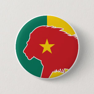 Chapa Redonda De 5 Cm Bandera nacional de los animales cameruneses
