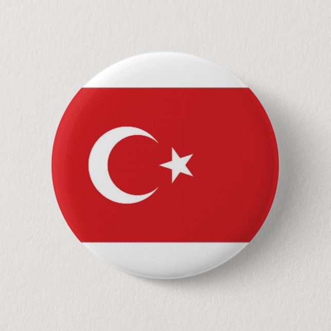 Chapa Redonda De 5 Cm Bandera nacional de Turquía (Anverso)
