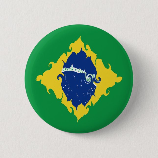 Chapa Redonda De 5 Cm Bandera negra de Brasil (Anverso)