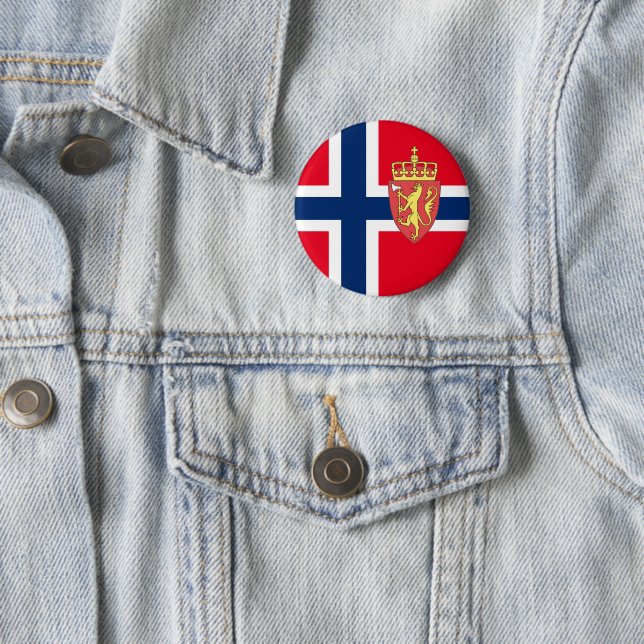 Chapa Redonda De 5 Cm Bandera noruega (In situ)