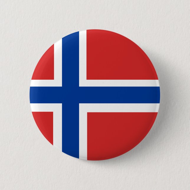 Chapa Redonda De 5 Cm Bandera noruega (Anverso)