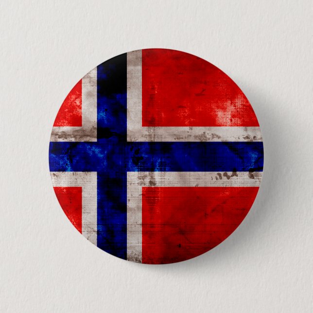 Chapa Redonda De 5 Cm Bandera noruega (Anverso)