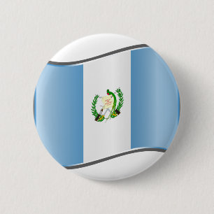 Chapa Redonda De 5 Cm Bandera ondulada de Guatemala