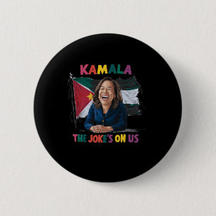 Chapa Redonda De 5 Cm Bandera Palestina Anti Kamala Harris
