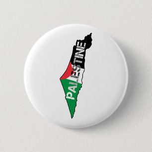 Chapa Redonda De 5 Cm Bandera Palestina Libre en el mapa de Palestina