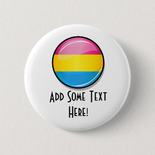 Chapa Redonda De 5 Cm Bandera Pansexual redonda brillante del orgullo