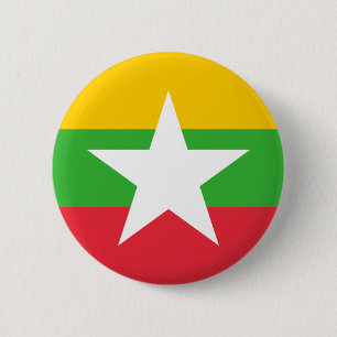 Chapa Redonda De 5 Cm Bandera patriótica de Myanmar