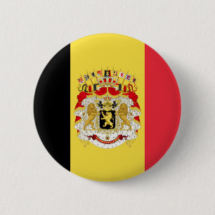 Chapa Redonda De 5 Cm Bandera personalizado del rojo negro belga