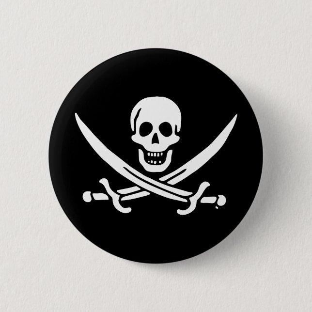 Chapa Redonda De 5 Cm Bandera pirata de Jolly roger (Anverso)