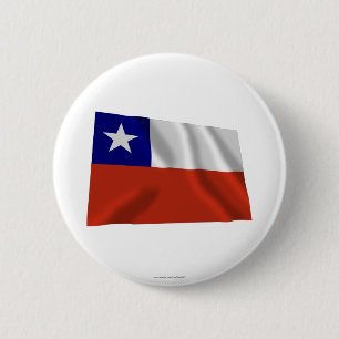 Chapa Redonda De 5 Cm Bandera que agita de Chile