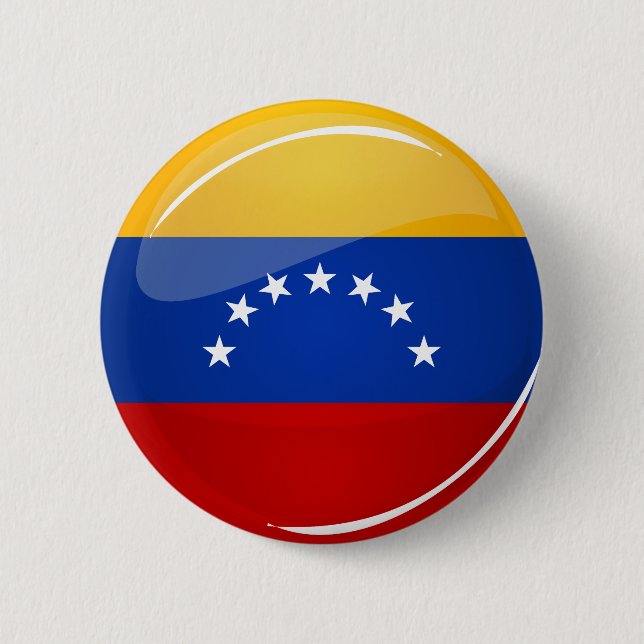 Chapa Redonda De 5 Cm Bandera redonda brillante de Venezuela (Anverso)