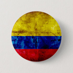 Chapa Redonda De 5 Cm Bandera resistida de Colombia
