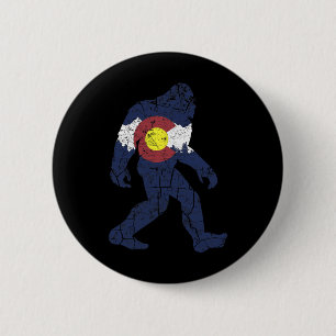 Chapa Redonda De 5 Cm Bandera retro del estado de Sasquatch Colorado Mon