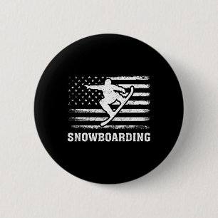 Chapa Redonda De 5 Cm Bandera Retro Estadounidense Vintage Snowboard 4 D