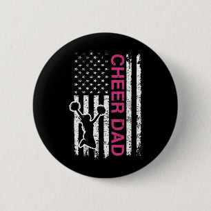 Chapa Redonda De 5 Cm Bandera rosa de papá animador Porristas 