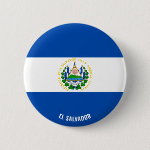 Chapa Redonda De 5 Cm Bandera salvadoreña encantadora patriótica