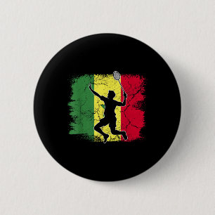 Chapa Redonda De 5 Cm Bandera senegalesa del jugador de bádminton Senega