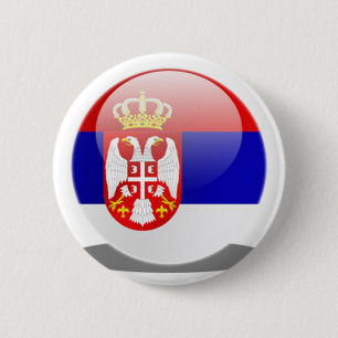 Chapa Redonda De 5 Cm Bandera servia