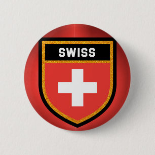Chapa Redonda De 5 Cm Bandera suiza
