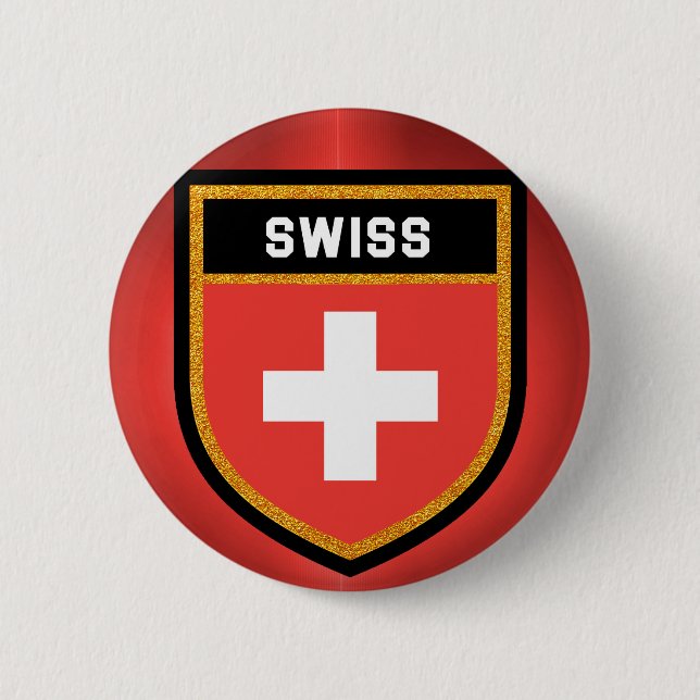 Chapa Redonda De 5 Cm Bandera suiza (Anverso)