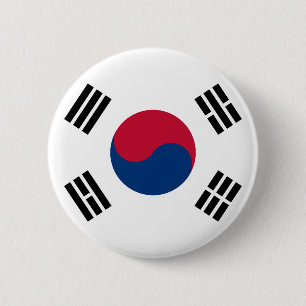 Chapa Redonda De 5 Cm Bandera surcoreana Seúl S.K. Orgullo coreano