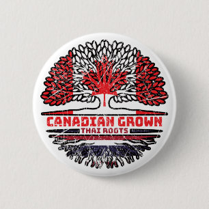 Chapa Redonda De 5 Cm Bandera tailandesa de árbol canadiense canadiense 