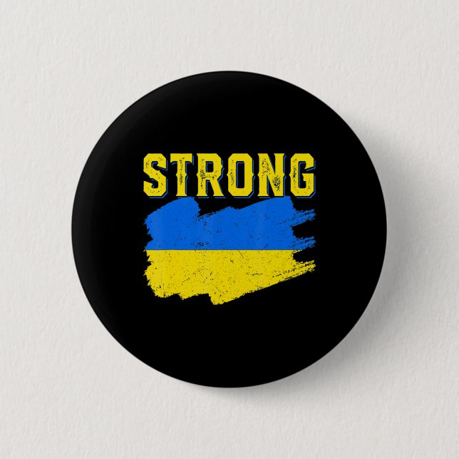 Chapa Redonda De 5 Cm Bandera ucraniana con retro de hombres ucranianos (Anverso)