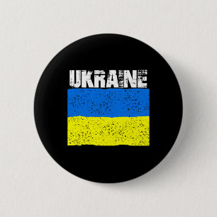 Chapa Redonda De 5 Cm Bandera ucraniana vintage con aspecto desgastado s