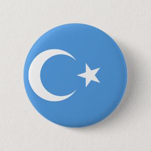 Chapa Redonda De 5 Cm Bandera Uigur de Turkestán Oriental
