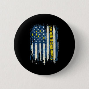 Chapa Redonda De 5 Cm Bandera vertical americana de concienciación sobre
