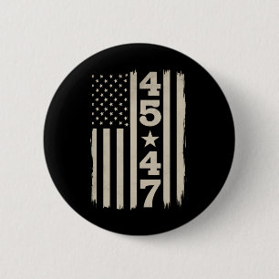 Chapa Redonda De 5 Cm Bandera vintage de EE. UU. 45 47 Trump 47º preside