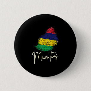 Chapa Redonda De 5 Cm Bandera vintage de la isla Mauricio Océano Índico