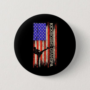 Chapa Redonda De 5 Cm Bandera Vintage De Usa Luchador De Mma Kickboxing