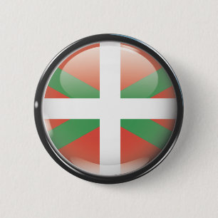 Chapa Redonda De 5 Cm Bandera y escudo de Euskadi