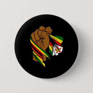 Chapa Redonda De 5 Cm Bandera zimbabuense del orgullo de primera mano