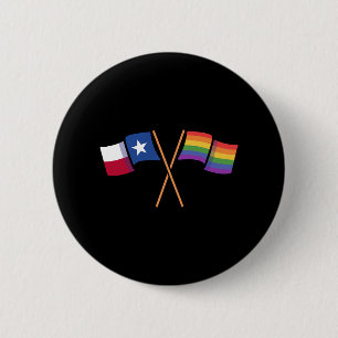 Chapa Redonda De 5 Cm Banderas de diseño de Texas para orgullosos LGBT+