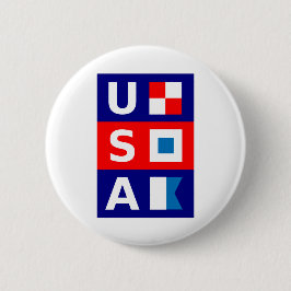 Chapa Redonda De 5 Cm Banderas de navegación marítima del Azul Blanco Ro