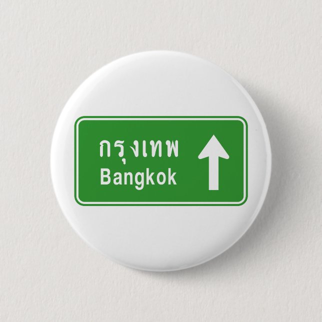 Chapa Redonda De 5 Cm Bangkok delante ⚠ Rótulo de tráfico por carretera  (Anverso)
