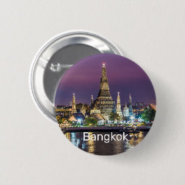 Chapa Redonda De 5 Cm Bangkok Wat Arun Sunset BKK Tailandia Souvenir